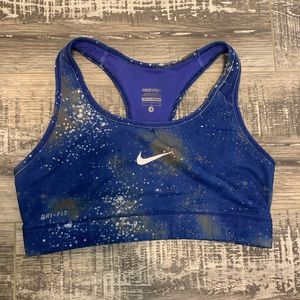 paint splatter/galaxy print nike pro sports bra